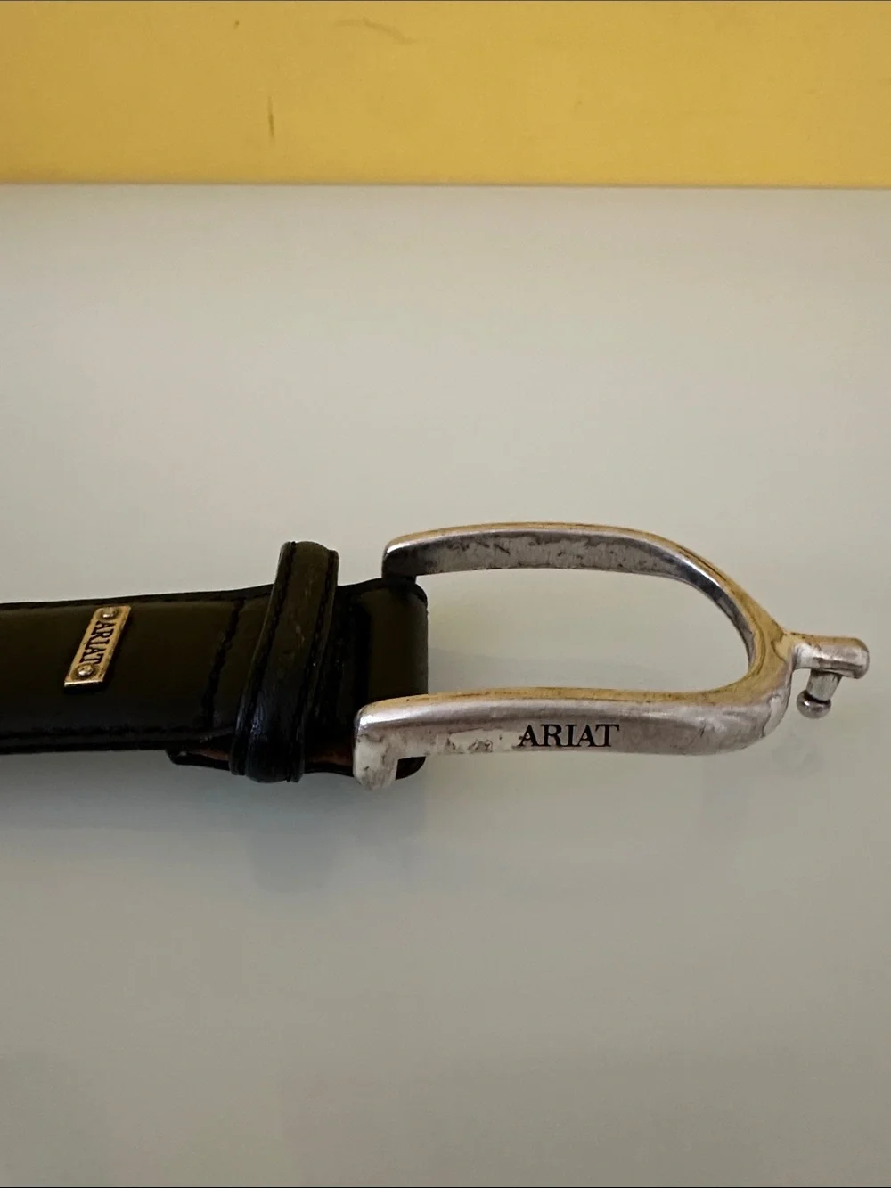 Ariat Black Leather Spur Buckle Belt Unisex Size 34